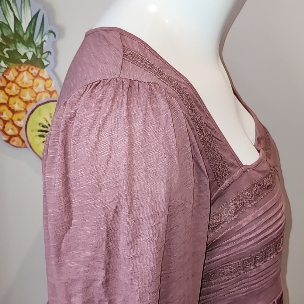 Torrid - Cotton Modal Slub Square Neck Pintuck Top in Rose Taupe - Picture 8 of 14